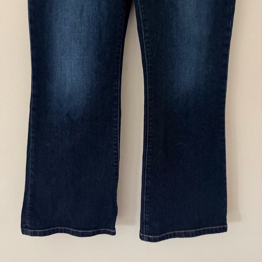 Gap Jeans 70s Flare High Rise Blue Denim Dark Wash 28 Petite - Picture 3 of 8